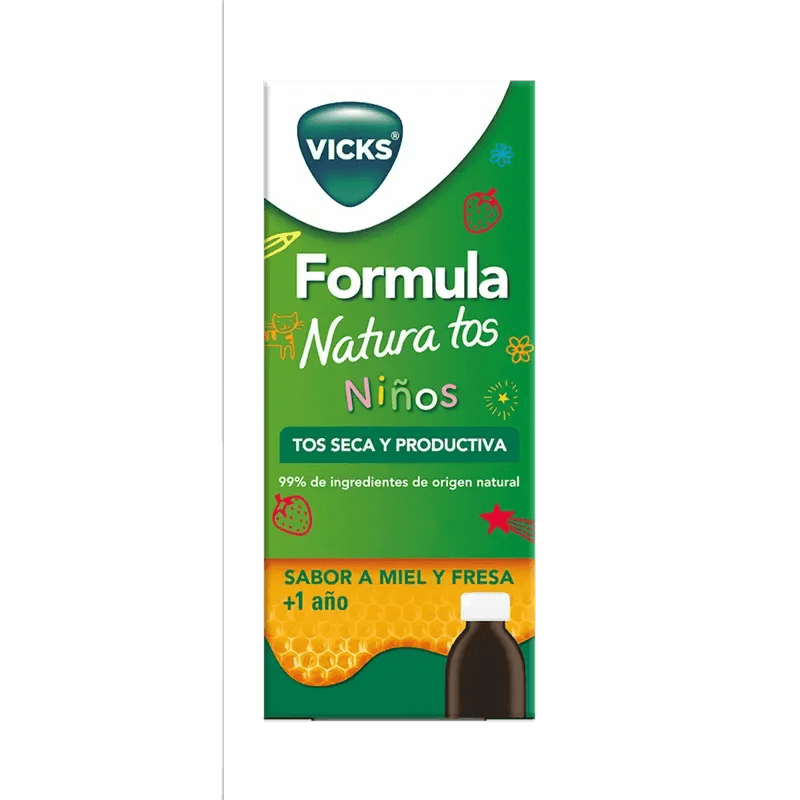Imagen de FORMULA NATURA TOS NIÑOS 1 FRASCO 140 ML SABOR MIEL Y FRESA