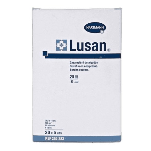 Imagen de GASA ESTERIL ALGODON HIDROFILO COMPRESAS LUSAN 20 SOBRES 5 U