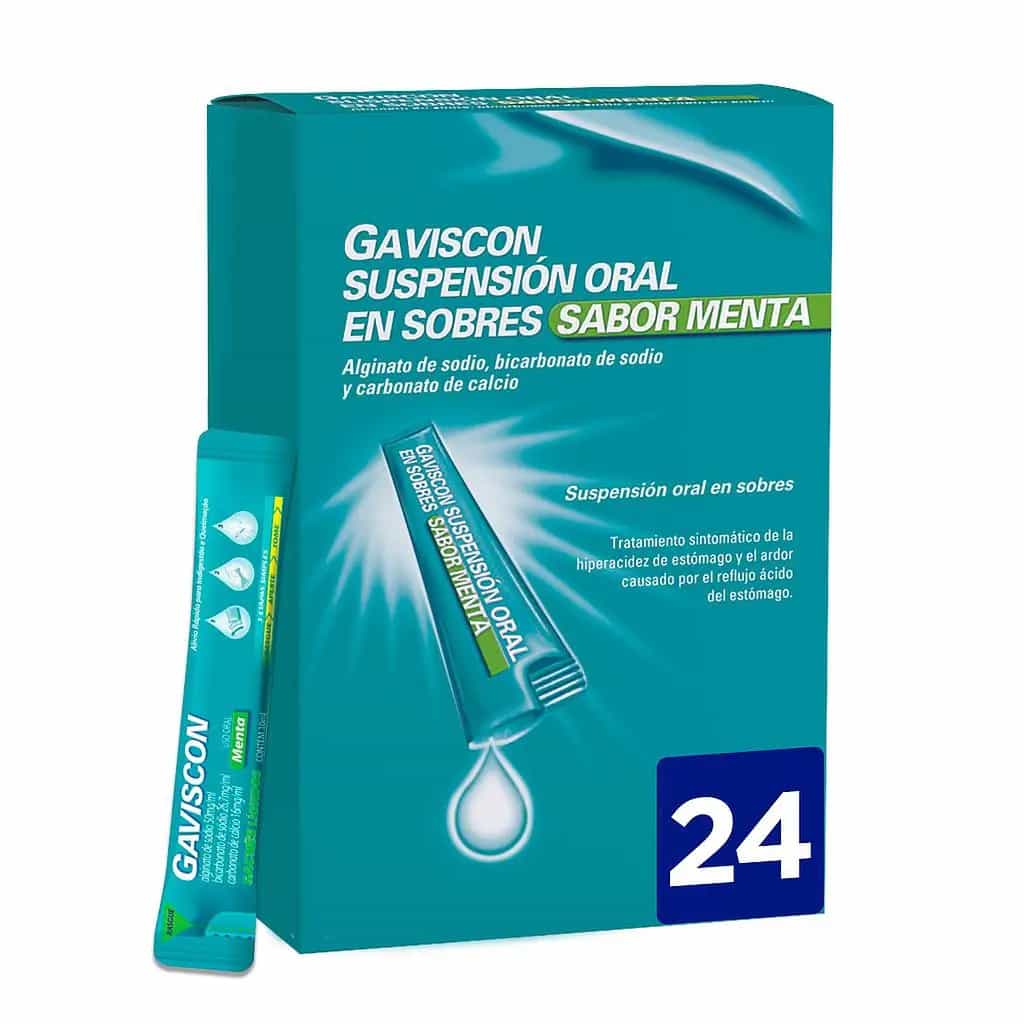Imagen de GAVISCON SABOR MENTA SUSPENSION ORAL 24 SOBRES