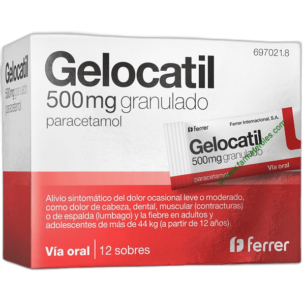 Imagen de GELOCATIL 500 mg 12 SOBRES GRANULADO ORAL