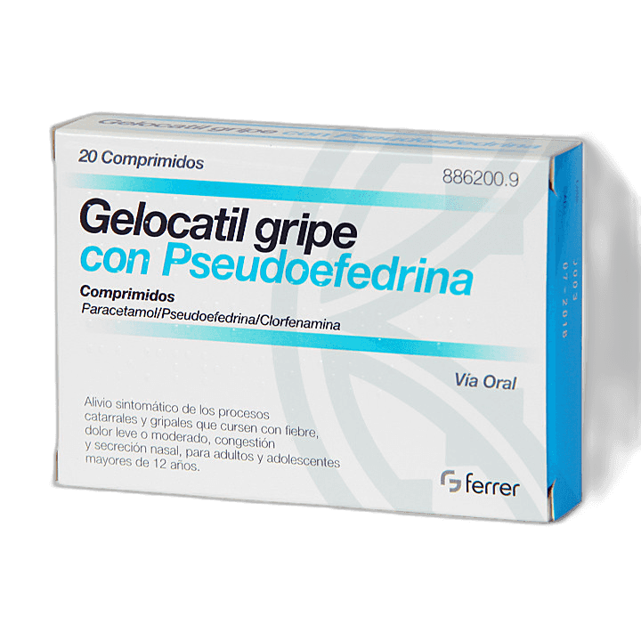Imagen de GELOCATIL GRIPE CON PSEUDOEFEDRINA 20 COMPRIMIDOS
