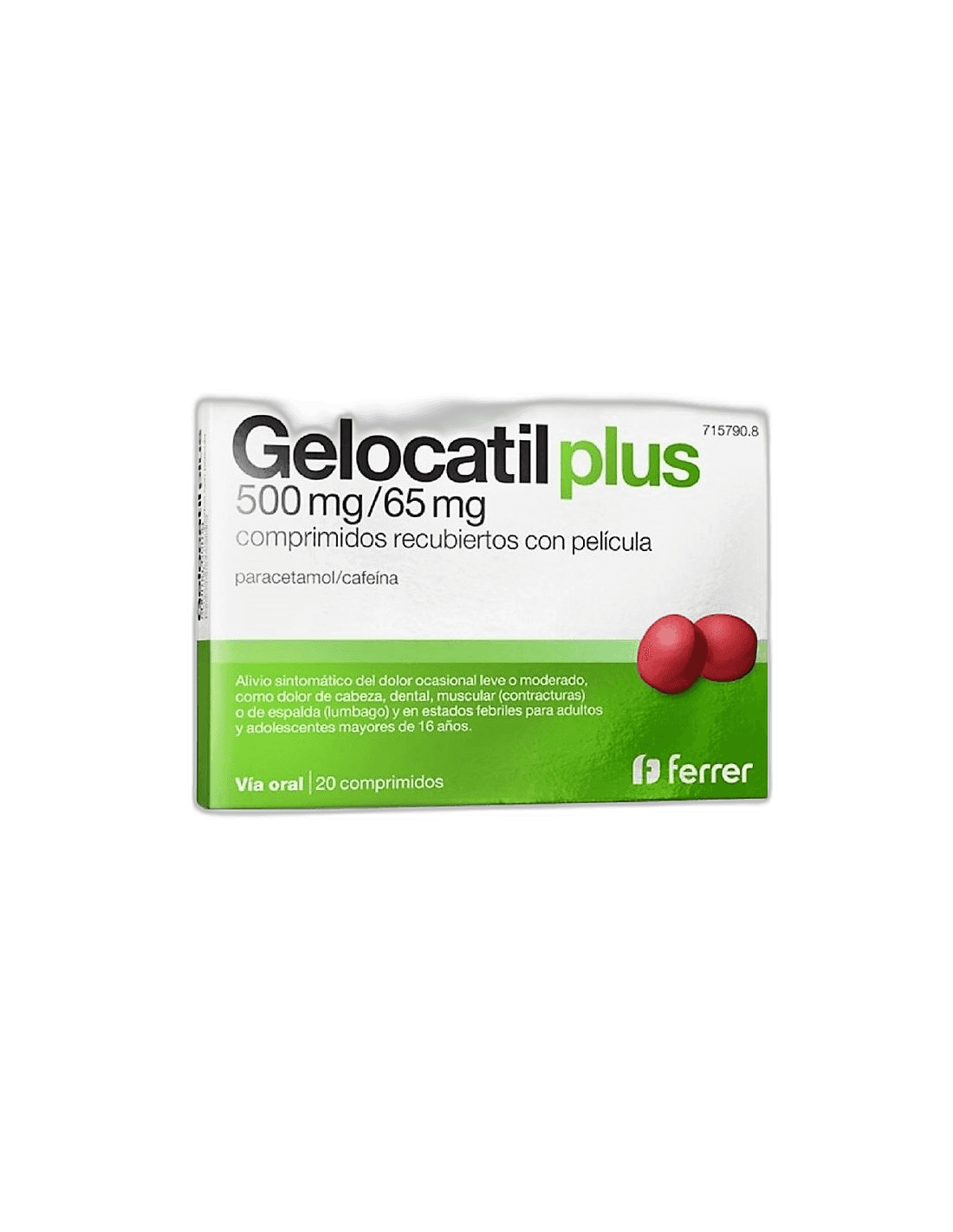 Imagen de GELOCATIL PLUS 500 mg/65 mg 20 COMPRIMIDOS RECUBIERTOS
