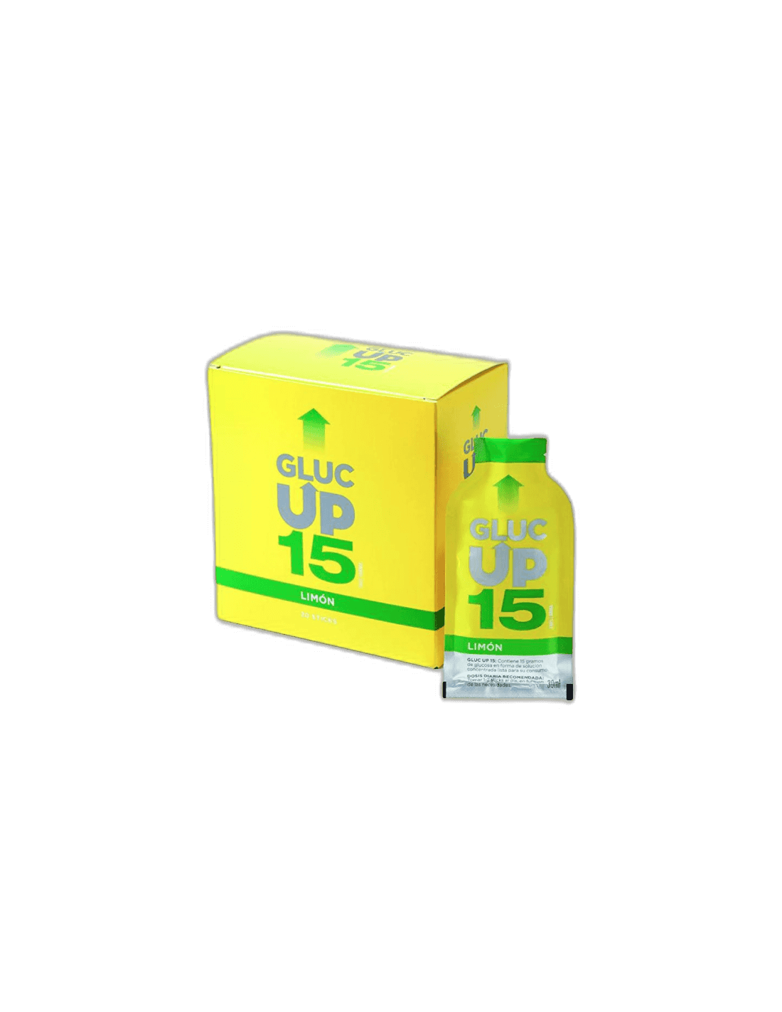 Imagen de GLUC UP 15 FAES FARMA 20 STICKS SABOR LIMON