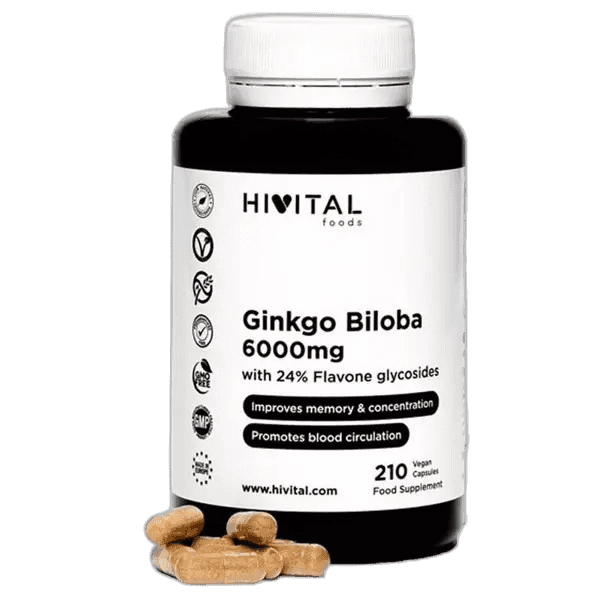 Imagen de HIVITAL GINKGO BILOBA 6000MG 210 CAPSULAS