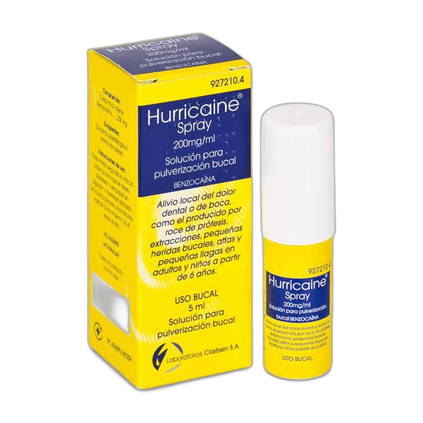 Imagen de HURRICAINE SPRAY 200 mg/ml SOLUCION PARA PULVERIZACION BUCAL 1 FRASCO 60 ml