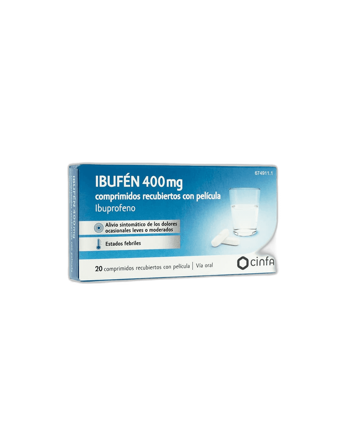 Imagen de IBUFEN 400 mg 20 COMPRIMIDOS RECUBIERTOS