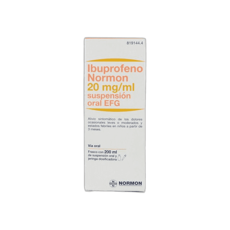 Imagen de IBUPROFENO NORMON EFG 20 mg/ml SUSPENSION ORAL 1 FRASCO 200 ml