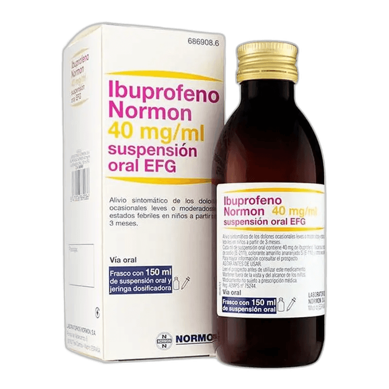 Imagen de IBUPROFENO NORMON EFG 40 mg/ml SUSPENSION ORAL 1 FRASCO 150 ml