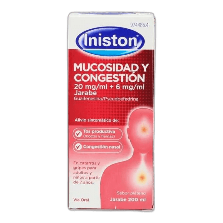 Imagen de INISTON MUCOSIDAD Y CONGESTION 20 mg/ml + 6 mg/ml JARABE 1 FRASCO 120 ml
