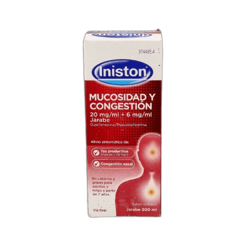 Imagen de INISTON MUCOSIDAD Y CONGESTION 20 mg/ml + 6 mg/ml JARABE 1 FRASCO 200 ml