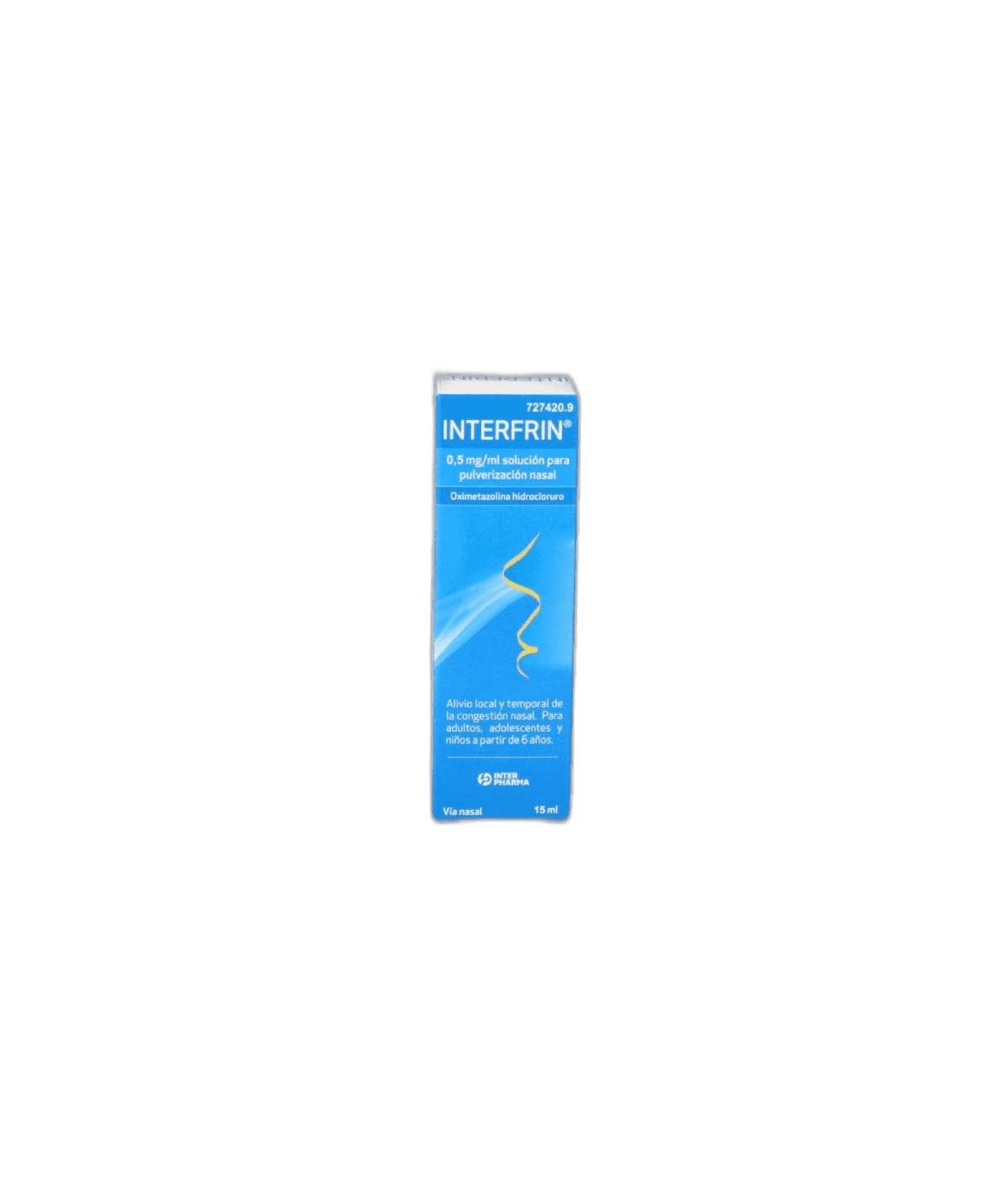 Imagen de INTERFRIN 0,5 mg/ml SOLUCION PARA PULVERIZACION NASAL 1 FRASCO 15 ml