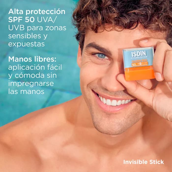 Imagen 2 de Isdin Fotoprotector Invisible Stick Spf50+ 10 Gr