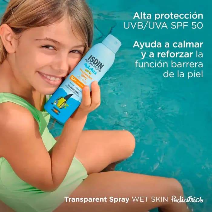 Imagen 2 de Isdin Fotoprotector Pediatrics Transparent Spray Wet Skin Spf50 250 Ml