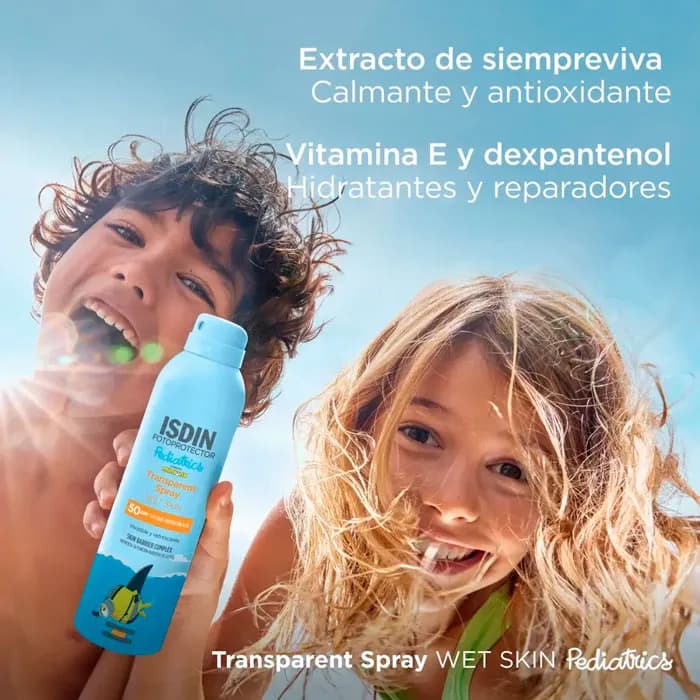 Imagen 3 de Isdin Fotoprotector Pediatrics Transparent Spray Wet Skin Spf50 250 Ml