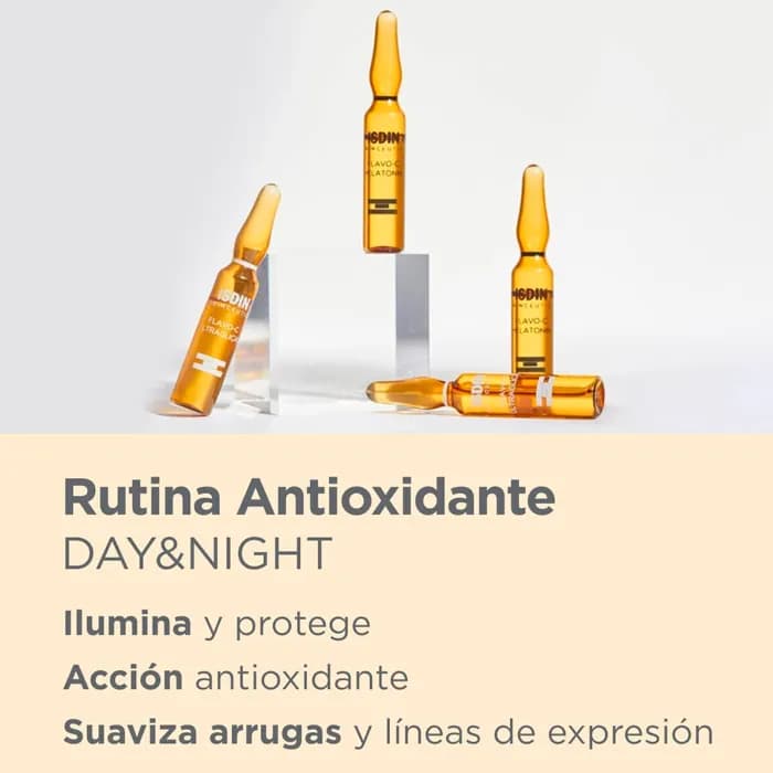 Imagen 2 de Isdinceutics Flavo-C Ultraglican 10 Ampollas + Flavo-C Melatonin Textura Ultraligera 10 Ampollas