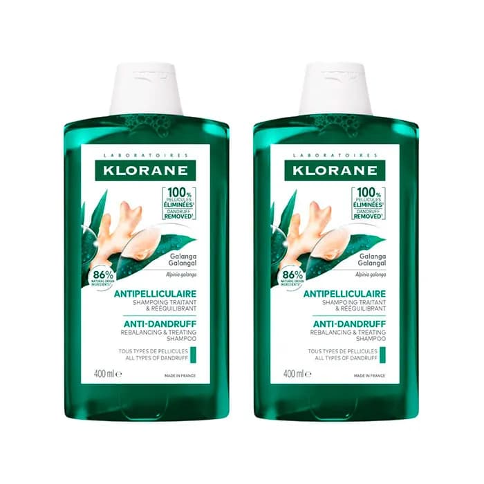 Imagen 3 de Klorane Duplo Champú A La Galanga 2x400 Ml