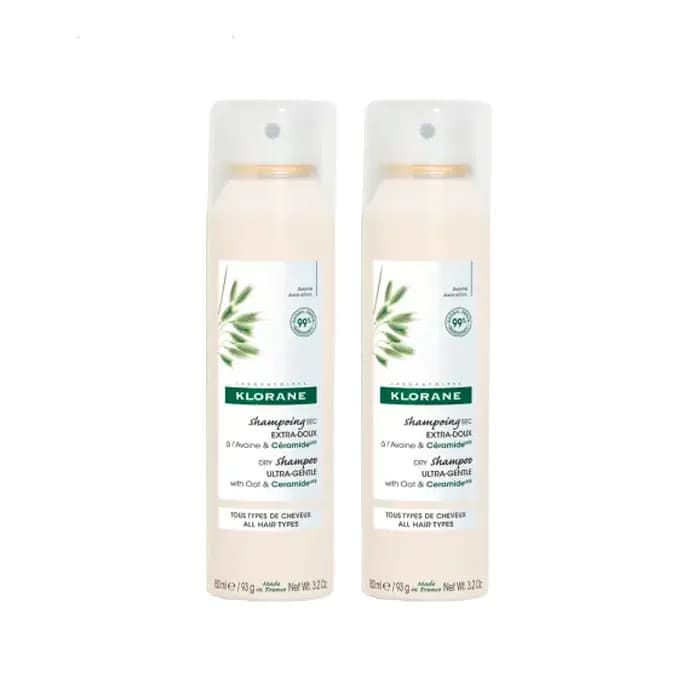 Imagen 2 de Klorane Duplo Champú Seco a la Leche de Avena 2x150 Ml
