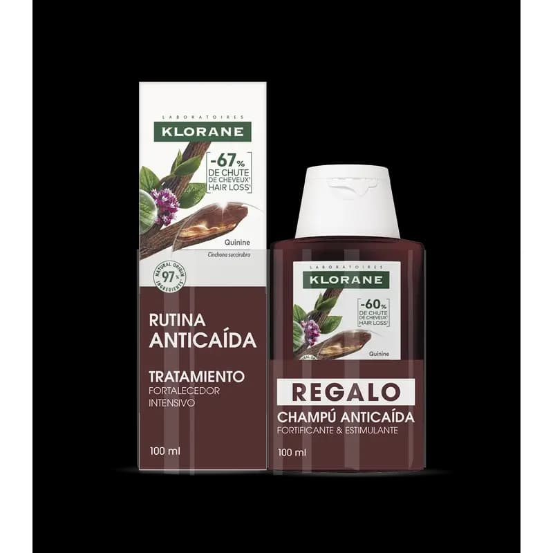 Imagen de Klorane Pack Tratamiento Intensivo Anticaída + Champú Quinina 100 Ml