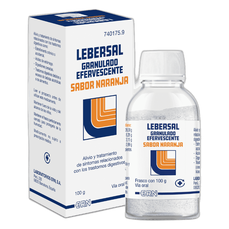 Imagen de LEBERSAL GRANULADO EFERVESCENTE 1 FRASCO 100 g (SABOR NARANJA)