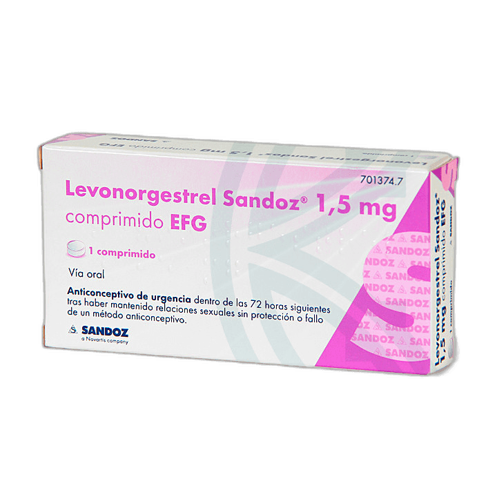Imagen de LEVONORGESTREL SANDOZ EFG 1,5 mg 1 COMPRIMIDO