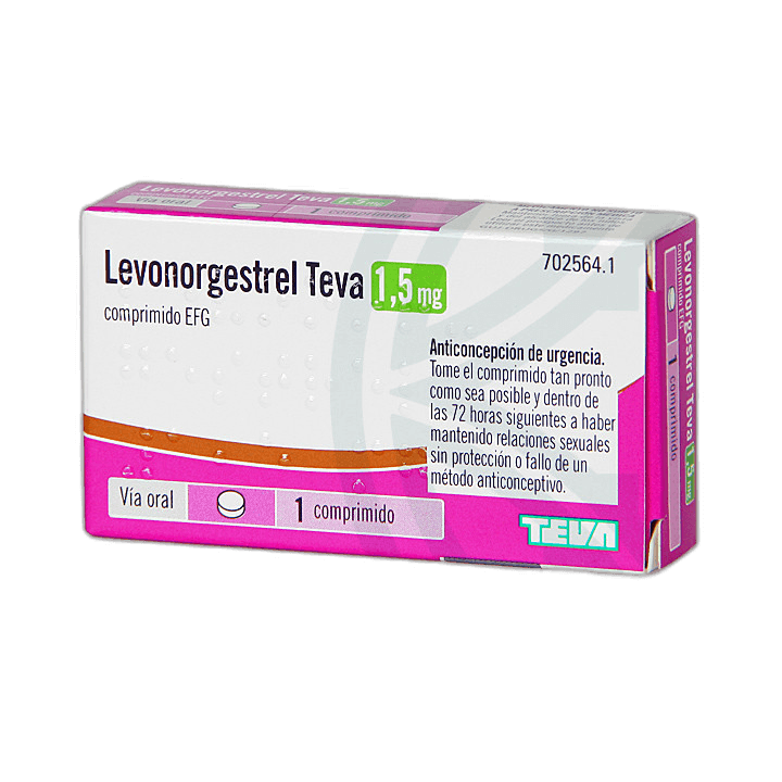 Imagen de LEVONORGESTREL TEVA EFG 1,5 mg 1 COMPRIMIDO