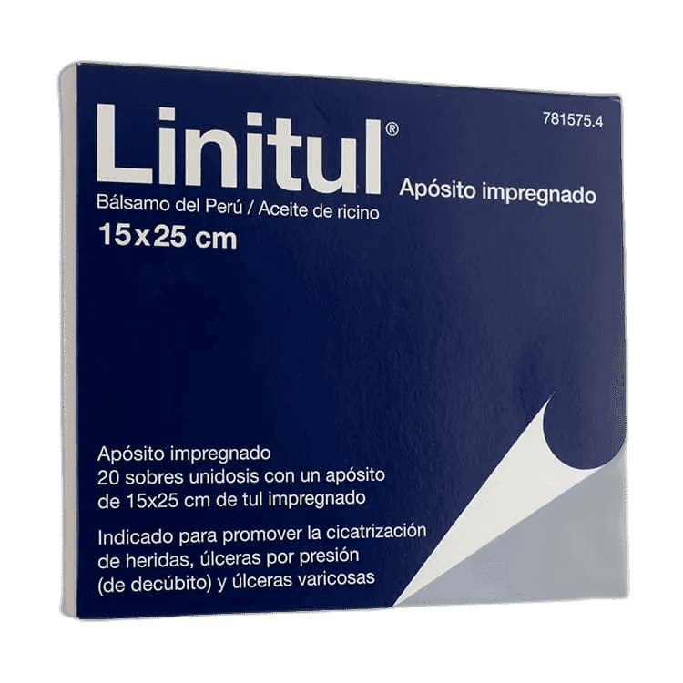 Imagen de LINITUL CICATRIZANTE 20 APOSITOS IMPREGNADOS 15 x 25 cm