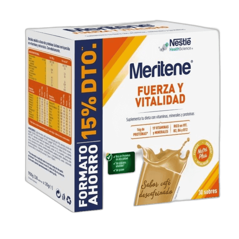 Imagen de MERITENE BATIDOS DESCAFEINADO 30 SOBRES