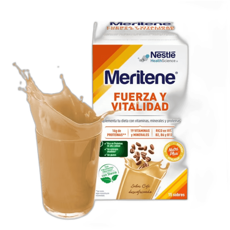 Imagen de MERITENE FUERZA Y VITALIDAD BATIDO 15 SOBRES DESCAFEINADO