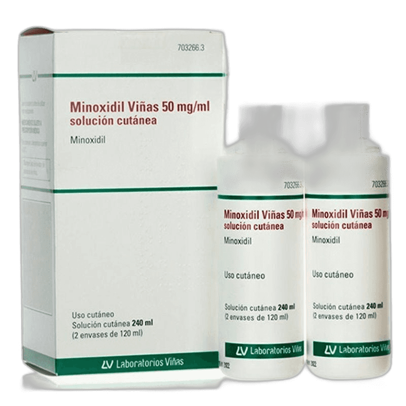 Imagen de MINOXIDIL VIÑAS 50 mg/ml SOLUCION CUTANEA 2 FRASCOS 120 ml