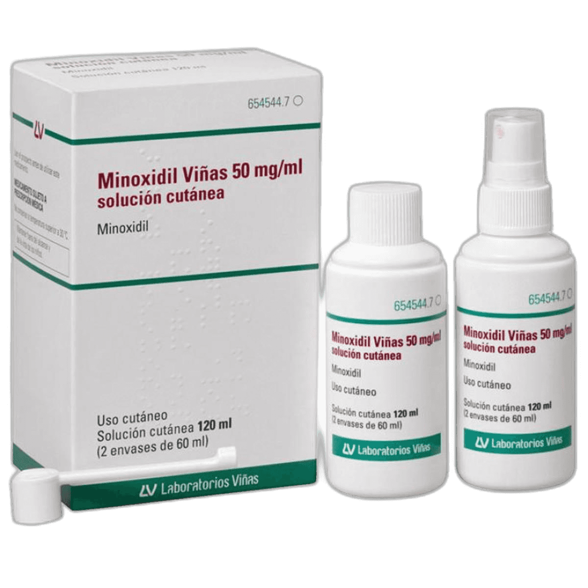 Imagen de MINOXIDIL VIÑAS 50 mg/ml SOLUCION CUTANEA 2 FRASCOS 60 ml