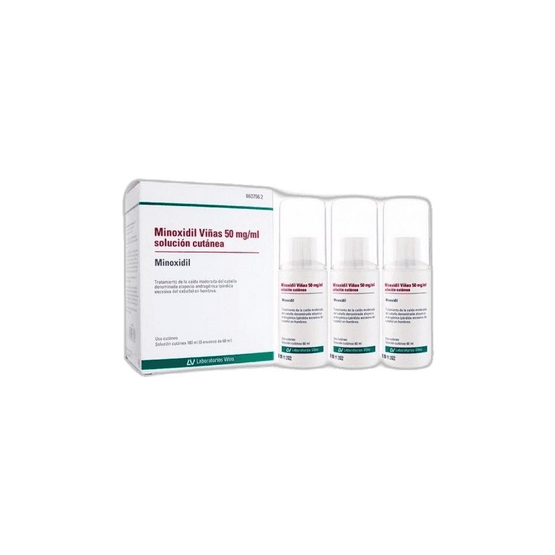 Imagen de MINOXIDIL VIÑAS 50 mg/ml SOLUCION CUTANEA 3 FRASCOS 60 ml