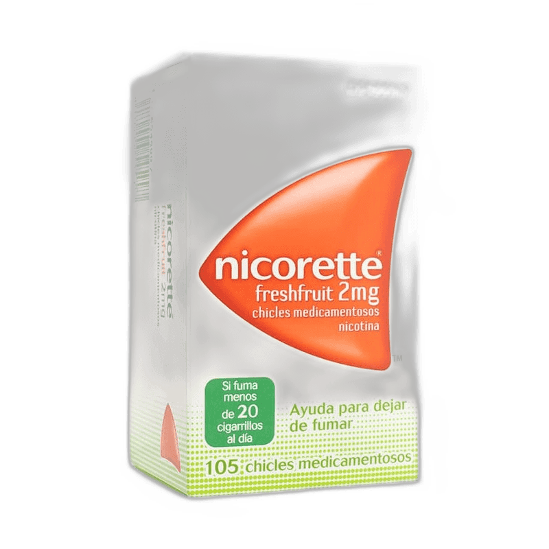 Imagen de NICORETTE FRESHFRUIT 2 mg 105 CHICLES MEDICAMENTOSOS