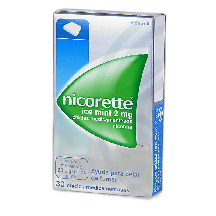 Imagen de NICORETTE ICE MINT 2 mg 30 CHICLES MEDICAMENTOSOS
