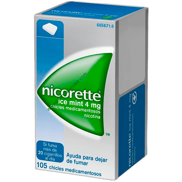 Imagen de NICORETTE ICE MINT 4 mg 105 CHICLES MEDICAMENTOSOS