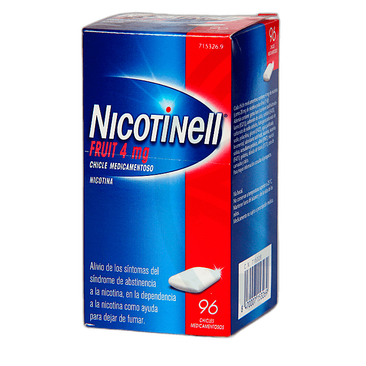 Imagen de NICOTINELL FRUIT 4 mg 96 CHICLES MEDICAMENTOSOS