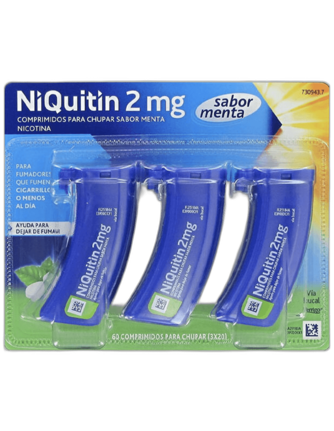 Imagen de NIQUITIN 2 mg 60 COMPRIMIDOS PARA CHUPAR (SABOR MENTA)