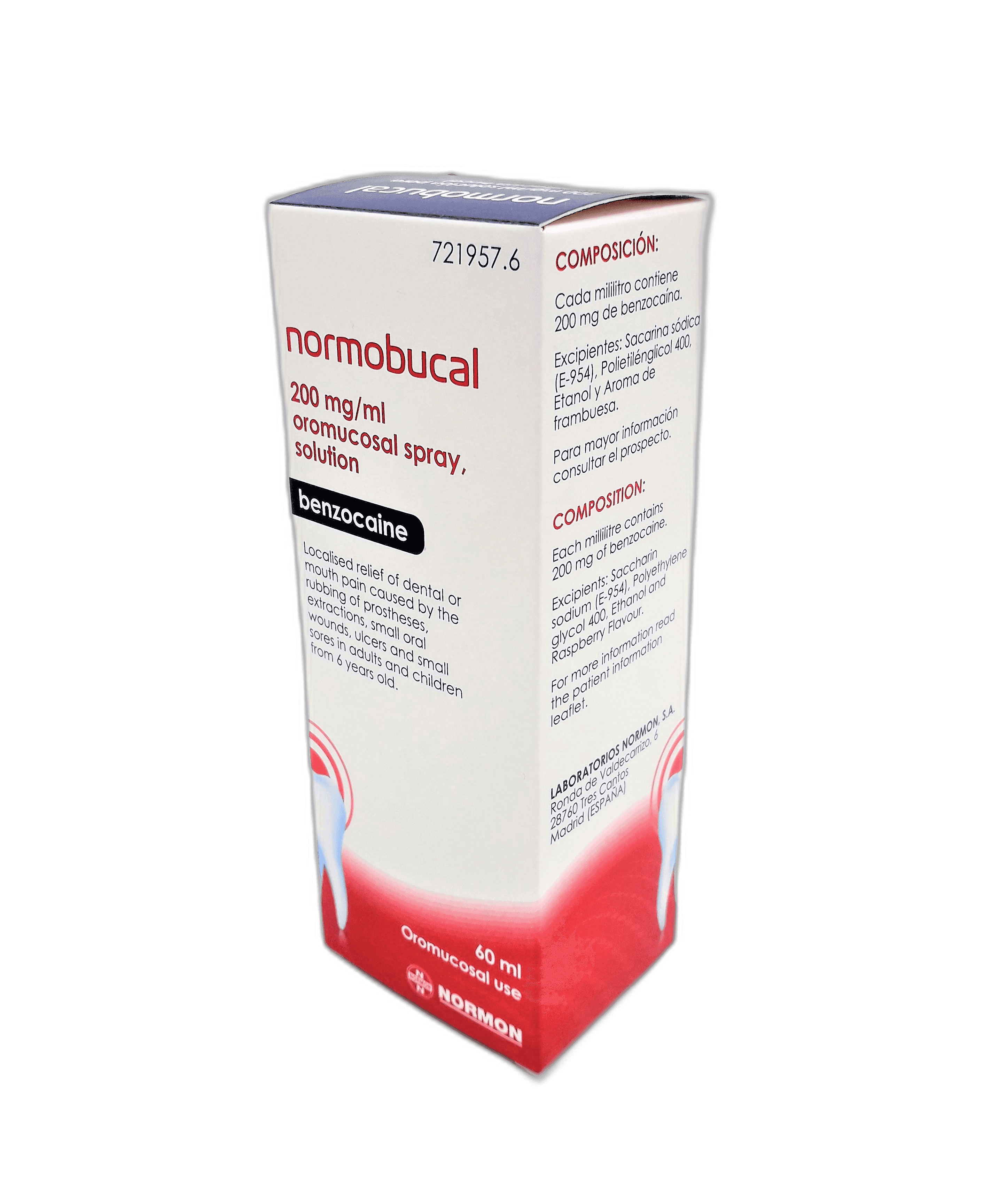 Imagen de NORMOBUCAL 200 mg/ml SOLUCION PARA PULVERIZACION BUCAL 1 FRASCO 60 ml