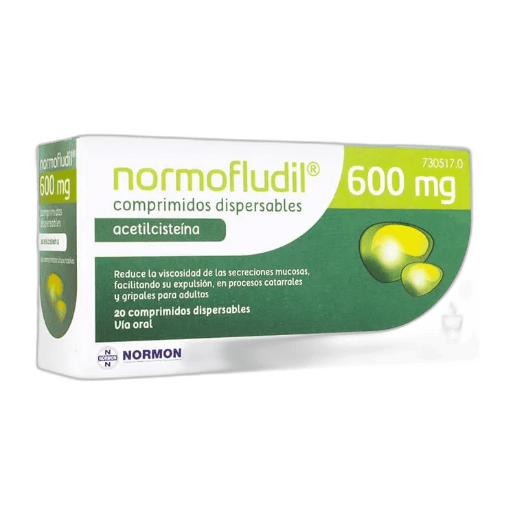Imagen de NORMOFLUDIL FORTE 600 mg 20 COMPRIMIDOS DISPERSABLES