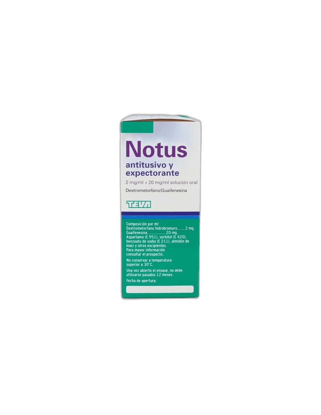 Imagen de NOTUS ANTITUSIVO Y EXPECTORANTE 2 mg/ml + 20 mg/ml SOLUCION ORAL 1 FRASCO 200 ml