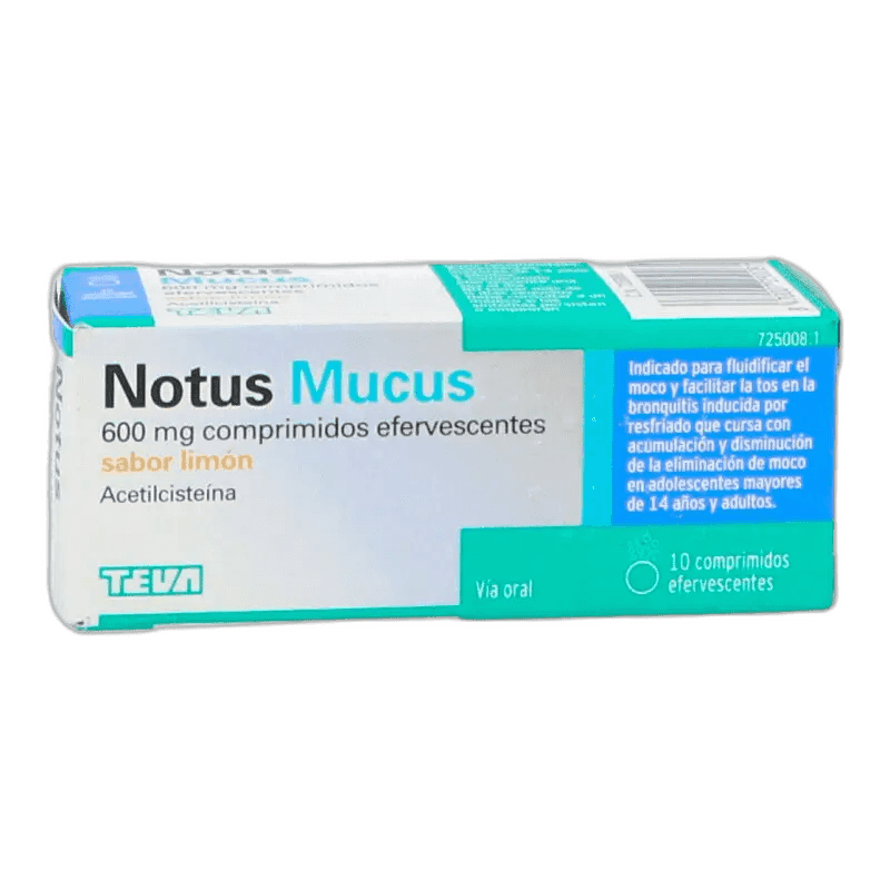 Imagen de NOTUS MUCUS 600 mg 10 COMPRIMIDOS EFERVESCENTES (SABOR LIMON)