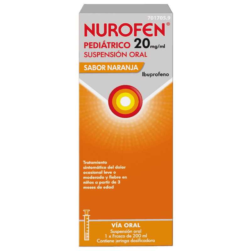 Imagen de NUROFEN PEDIATRICO 20 mg/ml SUSPENSION ORAL 1 FRASCO 200 ml (SABOR NARANJA)