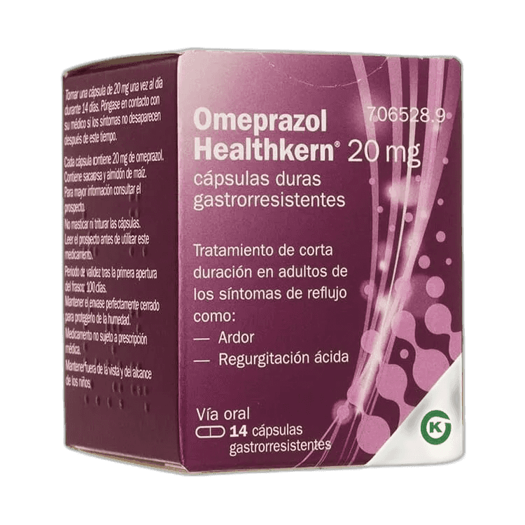 Imagen de OMEPRAZOL HEALTHKERN 20 mg 14 CAPSULAS GASTRORRESISTENTES (FRASCO)