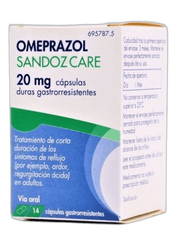 Imagen de OMEPRAZOL SANDOZ CARE EFG 20 mg 14 CAPSULAS GASTRORRESISTENTES