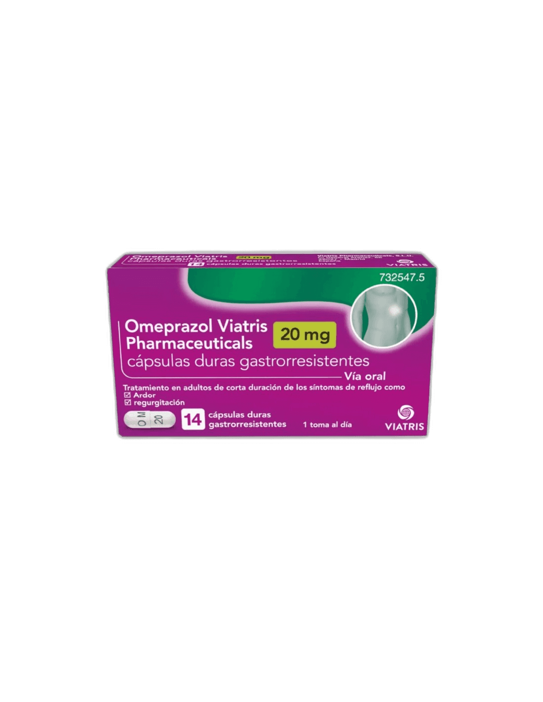 Imagen de OMEPRAZOL VIATRIS PHARMACEUTICALS 20 mg 14 CAPSULAS GASTRORRESISTENTES