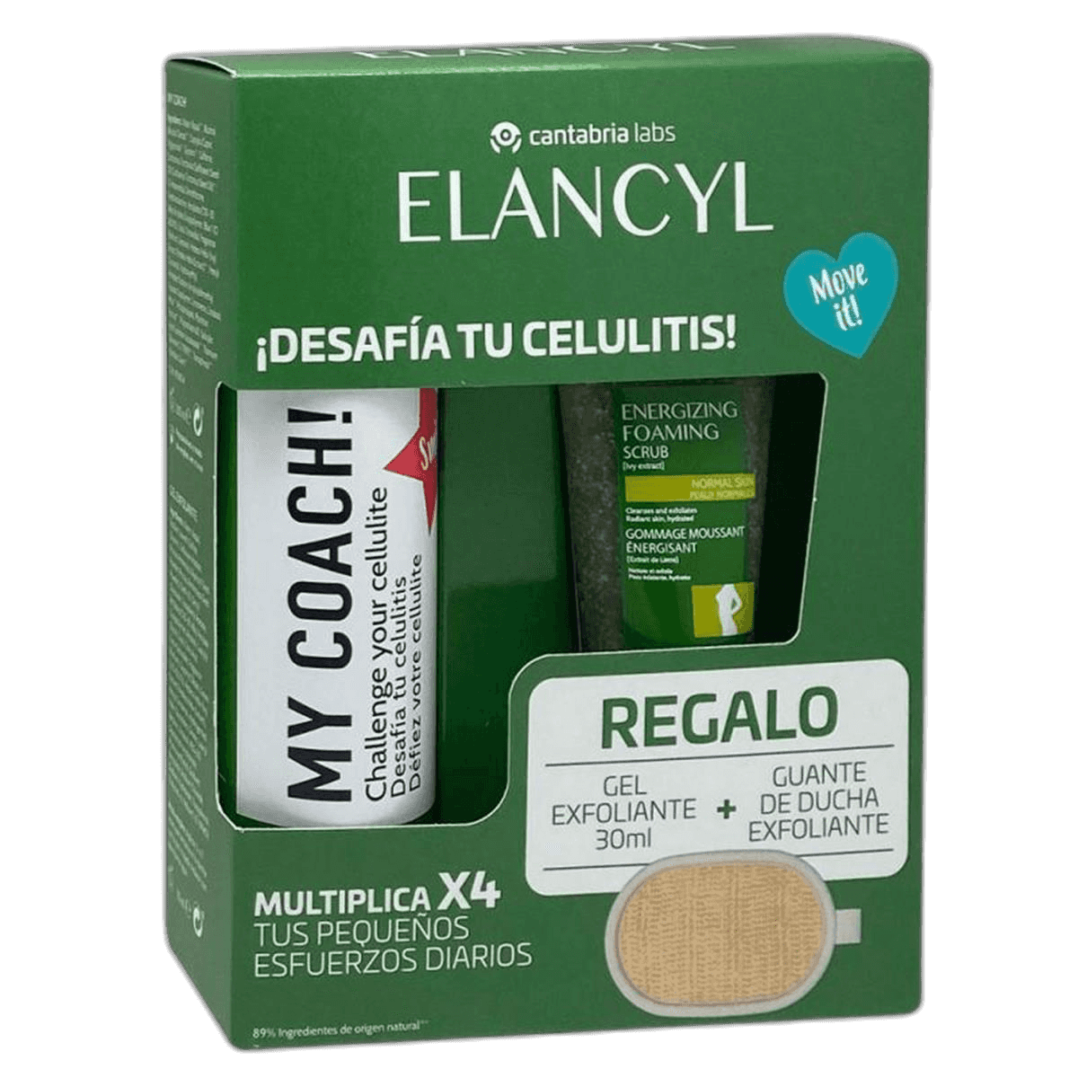 Imagen de PACK ELANCYL MY COACH 200 ML + GEL EXFOLIANTE 30 ML + GUANTE