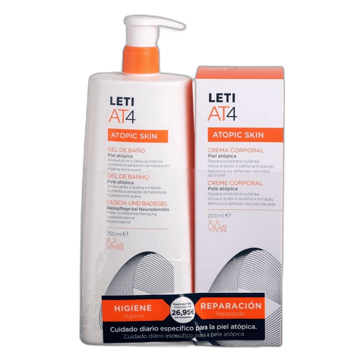 Imagen de PACK LETI AT4 GEL 750 ML + CREMA CORPORAL 200 ML