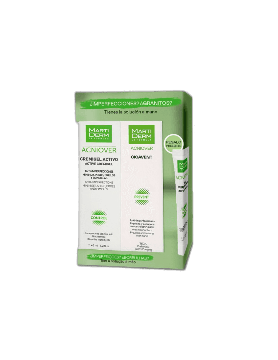Imagen de PACK MARTIDERM ACNIOVER CREMIGEL + CICAVENT