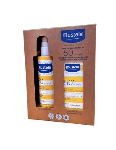 Imagen de PACK MUSTELA SOLAR SPRAY 50 200 ML + LECHE 50 40 ML