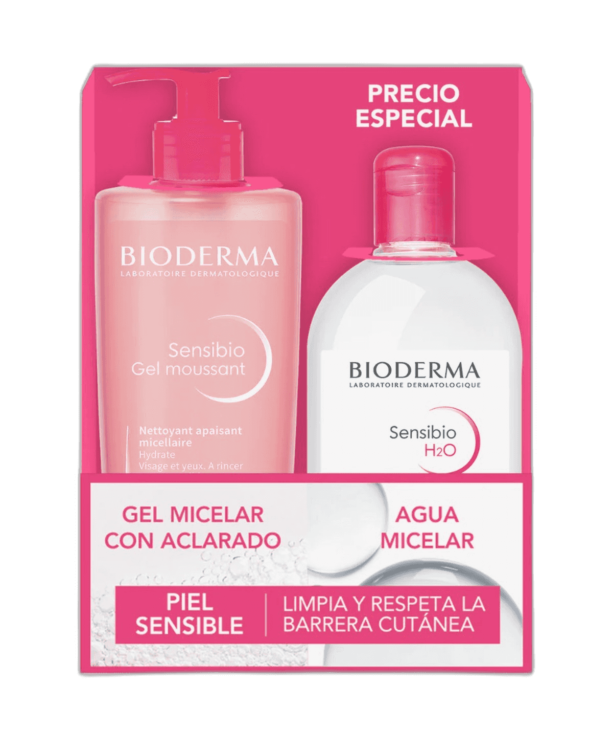 Imagen de PACK SENSIBIO H2O 500ML + SENSIBIO GEL MOUSSANT 500 ML