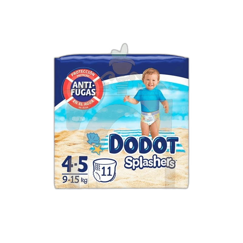 Imagen de PAÑAL INFANTIL DODOT SPLASHERS TALLA 4 9-15 KG 11 UNIDADES
